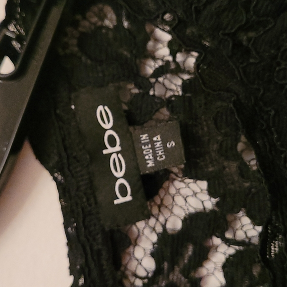 BEBE Silk Lace Crop Top - Picture 4 of 6